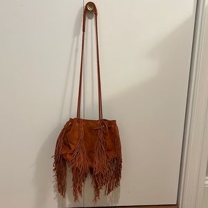 Burnt orange fringe bag